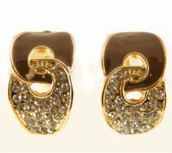 Venetti Enamelled and Diamante Clip-on Stud Earrings (£1.20 per Pair)