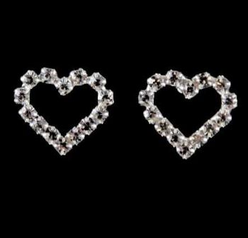 Diamante Heart Earrings (50p per Pair)