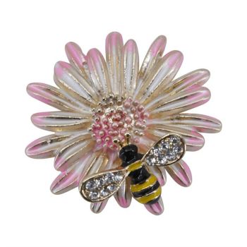 Venetti Flower &amp; Bee Brooch 