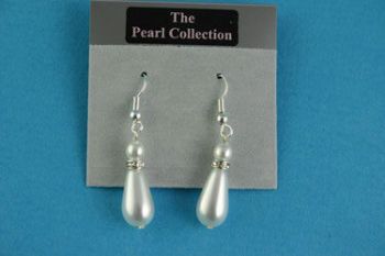 Pearl-Style & Diamante Drop Earrings (£0.55 each)