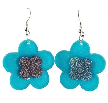 Flower Glitter Earrings (30p per pair)