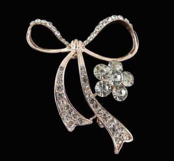Venetti Diamante Bow & Flower Brooch (£1.20 Each)