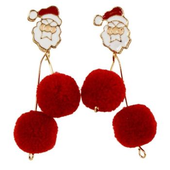 Venetti Santa & Pom Pom Pierced Drop Earrings (£1.40 Per Pair)