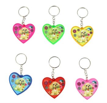 Assorted Puppy & Heart Keyrings (20p Each)