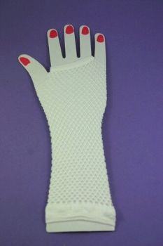 White long fingerless gloves