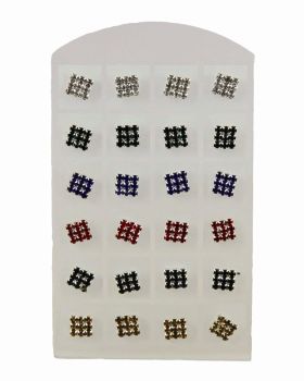 Assorted Diamante Stud Earrings  (30p per pair)