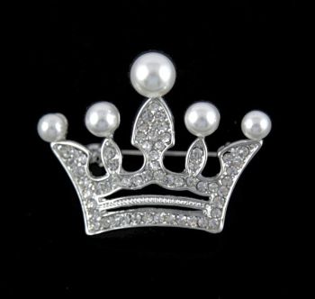 Venetti Diamante &amp; Pearl Crown Brooch (£1.40 Each)