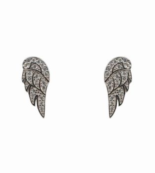 Silver Clear CZ Wing Stud Earrings (£4.70 Each)