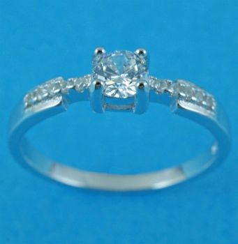 Silver Clear CZ Ring