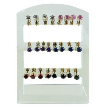 CZ Clip-On Earrings Stand (Approx 41p Per Pair)