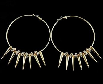 Diamante & Spike Hoop Earrings (£1.20 per Pair)