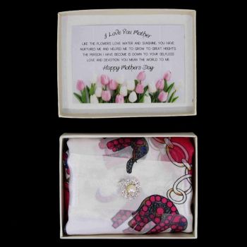 Mother's Day Scarf And Brooch Set (£2.10 Each)