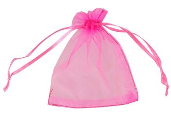 Medium Hot Pink Organza Bags (10p Each)