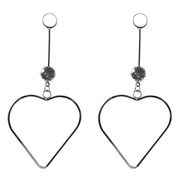 Diamante Heart Drop Earrings (£1 Each)