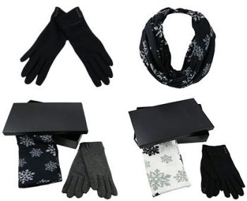 Snowflake Endless Scarf & Glove Set (£5.95 each)
