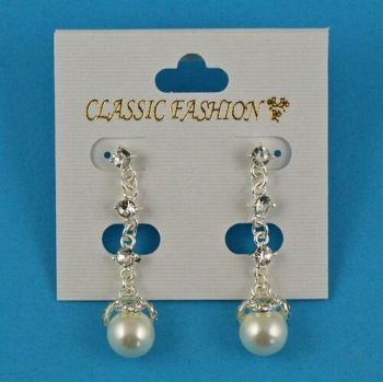 Diamante & Pearl-Style Drop Earrings (£1.50 each)