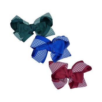 Gingham Bow Concord Clips (Approx 55p Each)
