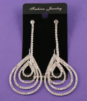Diamante Tear Drop Earrings (£2.80 Each)