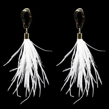 Feathers Pierced Drop Earrings (£1.75 per pair)