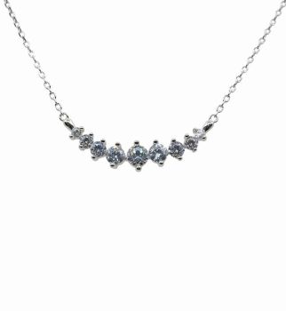 Silver Clear CZ Necklace  (£6.95 Each)