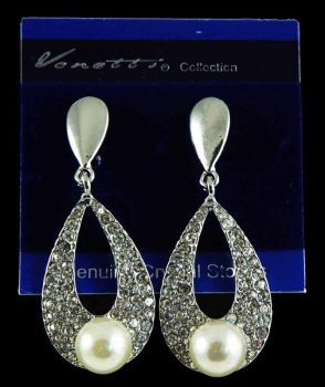 Venetti Diamante and Pearl Pierced Earrings (£1.40 per Pair)