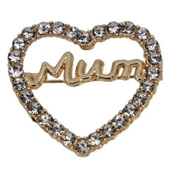 Venetti Diamante Heart Mum Brooch (£1.20 Each)