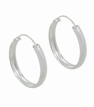 Silver Plain Hoop Earrings