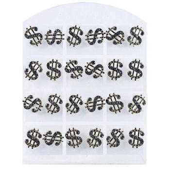 Diamante Dollar Sign Earrings Stand (30p Per Pair)