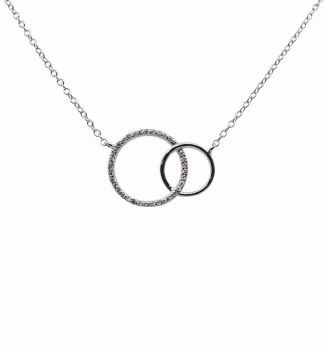 Silver Clear CZ Circles Necklace
