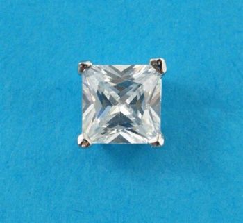 Gents Silver 5mm Square CZ Stud (£1.75 each)