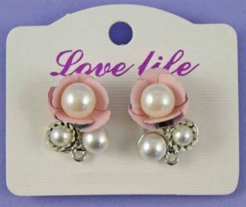 Clip-on Pearl Flower Earrings (52p Each)