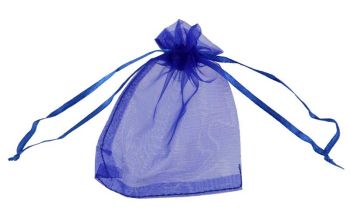 Mini Royal Blue Organza Bags