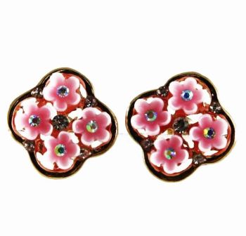 Assorted Diamante Flower Earrings (50p per Pair)