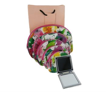 Floral Compact Mirror & Make -Up Bag Set (£2.70 per Set)