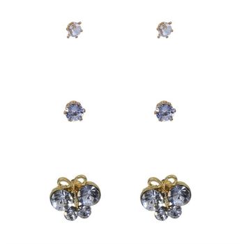 Diamante Butterfly Earring Set (60p Per Pair)