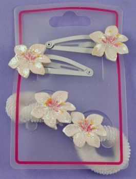Glitter Flower Hair Accessory Sets (35p per set)