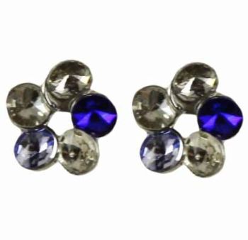 Diamante Flower Earrings (65p per Pair)