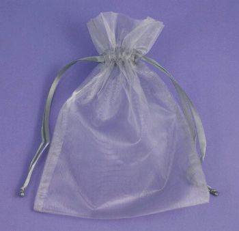 Extra Large Silver Organza Bags