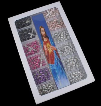 Boxed Assorted Pearl Rosary Bead Necklaces (80p Each)