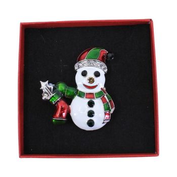 Boxed Christmas Snowman Brooch (£1.90 Each)