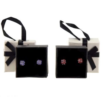 Assorted Boxed Diamante Cube Stud Earrings (70p Per Pair)