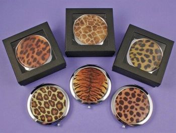 Boxed Animal Print Compact Mirrors (£1.50 Each)