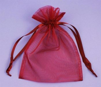 Extra Large Burgundy Organza Bags