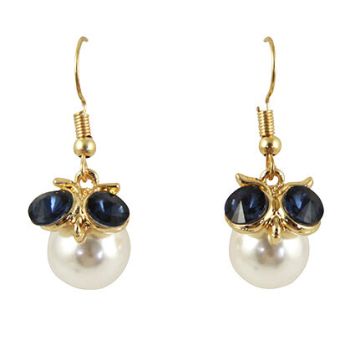 Venetti Diamante & Pearl Owl Drop Earrings (95p Each)