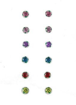 Assorted Rose Magnetic 10mm Earrings (15p per pair)
