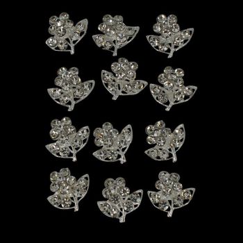Assorted Diamante Flower Brooch (£0.30 Each)