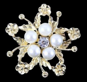 Venetti Diamante & Pearl Flower Brooch (60p Each)