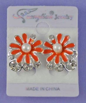 Assorted Crystal & Pearl Flower Clip-on Stud Earrings (95p Each)