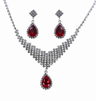 Venetti Diamante Necklace &amp; Pierced Drop Earring Set 