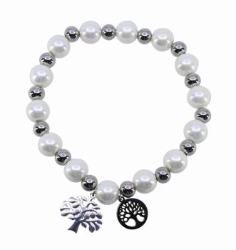 Stainless Steel & Pearl Tree Of Life Bracelet (£2.20 Each)